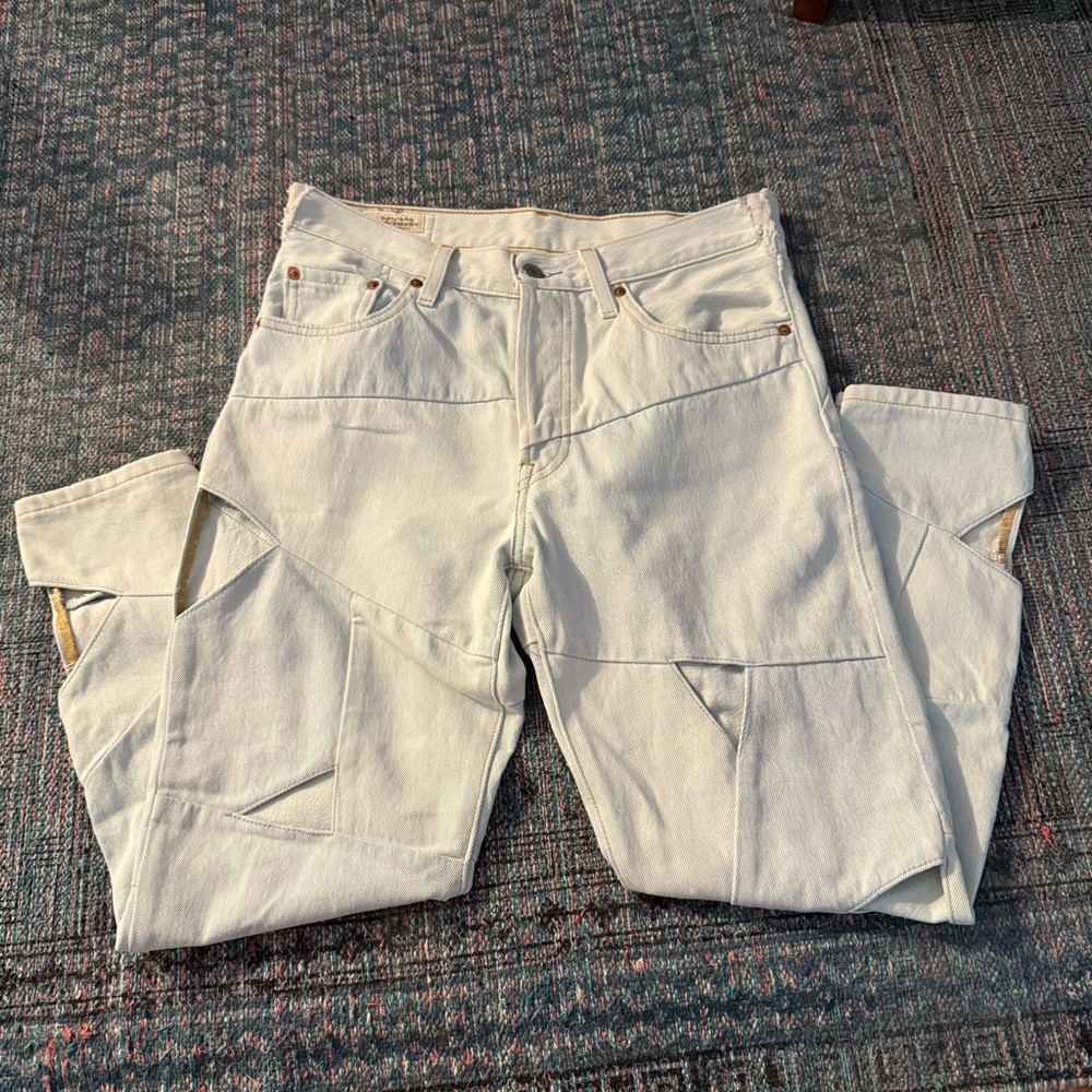Levi's 501 light wash cutout Jeans